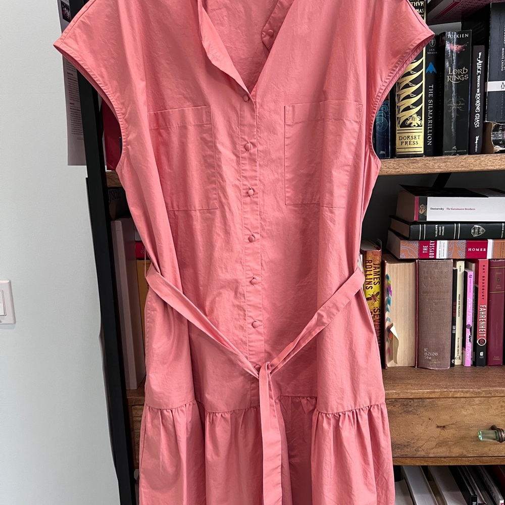 Gibson Latimer Coral Button-Down Midi Dress